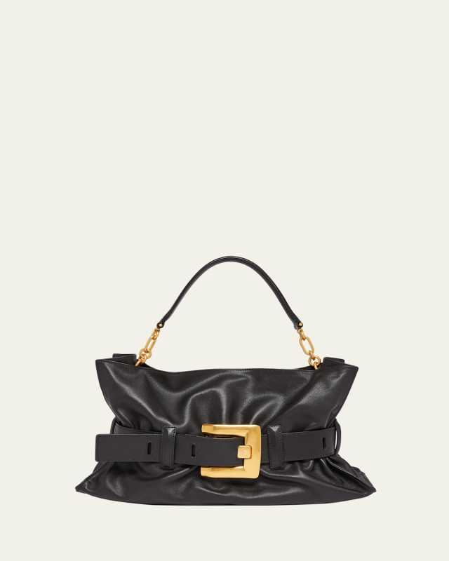 Anthem Medium Buckle Shoulder Bag in Calfskin